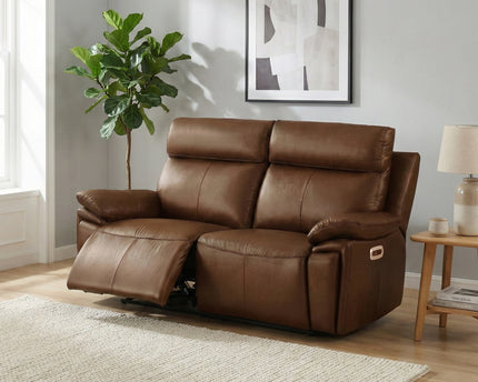 Ashby 2 Seater Power Recliner Sofa – Tan