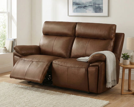 Ashby 2 Seater Power Recliner Sofa – Tan