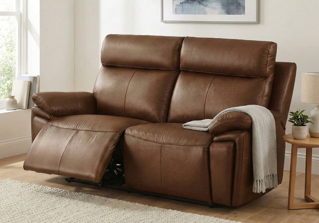 Ashby 2 Seater Power Recliner Sofa – Tan