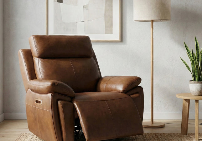 Ashby Power Recliner Armchair – Tan