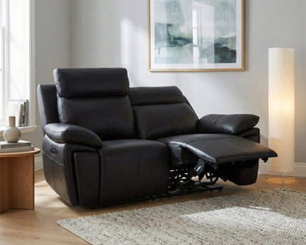 Ashby 2 Seater Power Recliner Sofa – Black