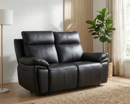 Ashby 2 Seater Power Recliner Sofa – Black