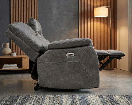 Darlington 2 Seater Fabric Power Recliner Sofa – Grey