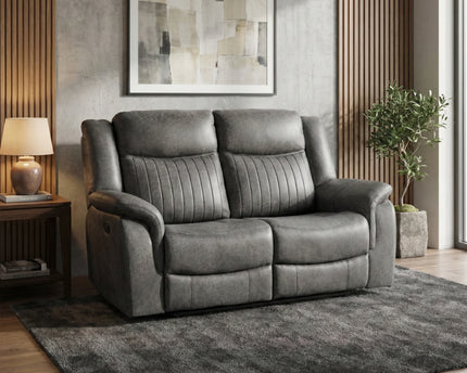 Darlington 2 Seater Fabric Power Recliner Sofa – Grey
