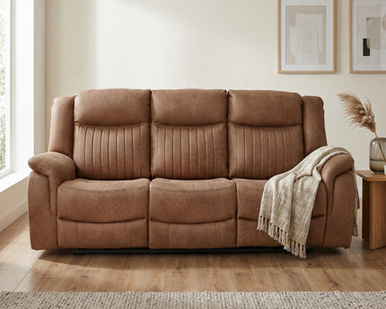 Darlington 3 Seater Fabric Power Recliner Sofa – Tan