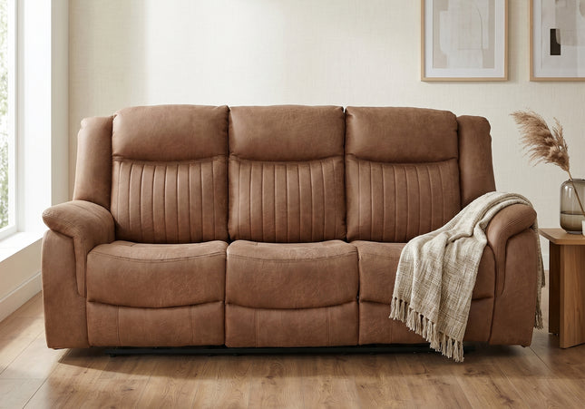 Darlington 3 Seater Fabric Power Recliner Sofa – Tan