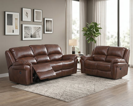 Farnham Leather Air 3 Seater + 2 Seater Power Recliner Sofa Set – Tan