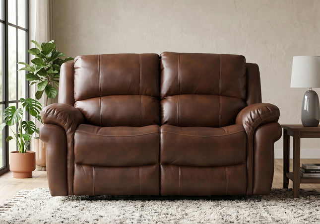 Farnham Leather Air 3 Seater + 2 Seater Power Recliner Sofa Set – Tan