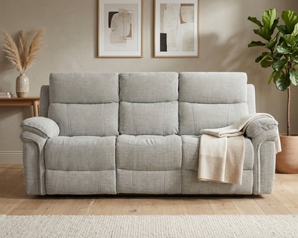 Harrow 3 Seater + 2 Seater Fabric Electric Recliner Sofa Set – Light Grey