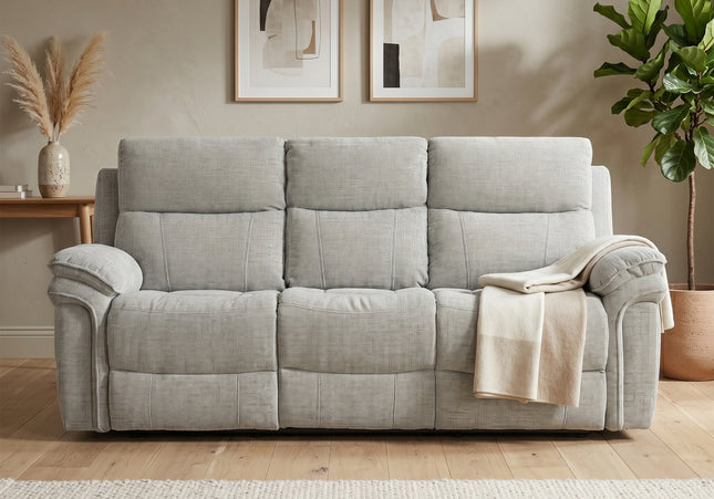Harrow 3 Seater + 2 Seater Fabric Electric Recliner Sofa Set – Light Grey