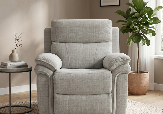 Harrow Fabric Electric Recliner Armchair – Light Grey
