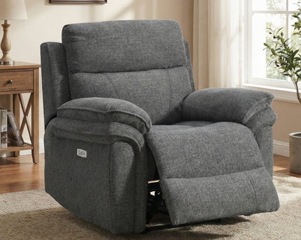Harrow Fabric Electric Recliner Armchair – Dark Grey