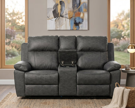 Huntington Smart Suite 3 Seater + 2 Seater Fabric Electric Recliner Sofa Set – Dark Grey