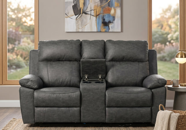 Huntington Smart Suite 3 Seater + 2 Seater Fabric Electric Recliner Sofa Set – Dark Grey
