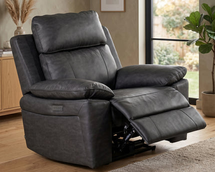 Huntington Smart Suite Fabric Electric Recliner Armchair – Dark Grey