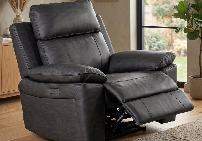 Huntington Smart Suite Fabric Electric Recliner Armchair – Dark Grey