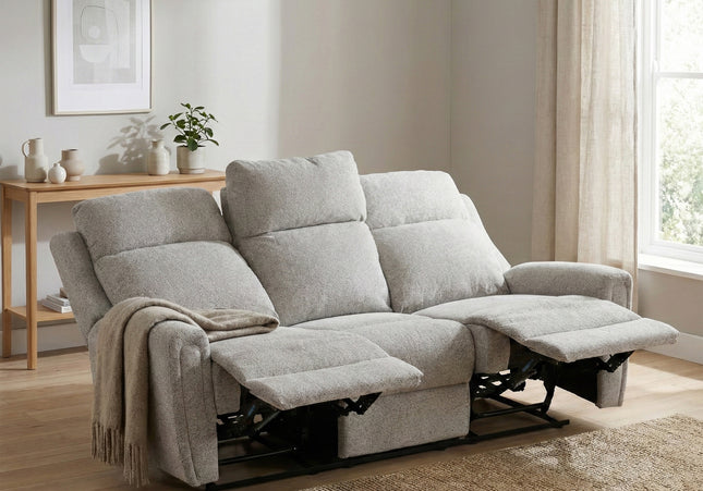 Mayfair 3 Seater Fabric Electric Recliner Sofa – Ash