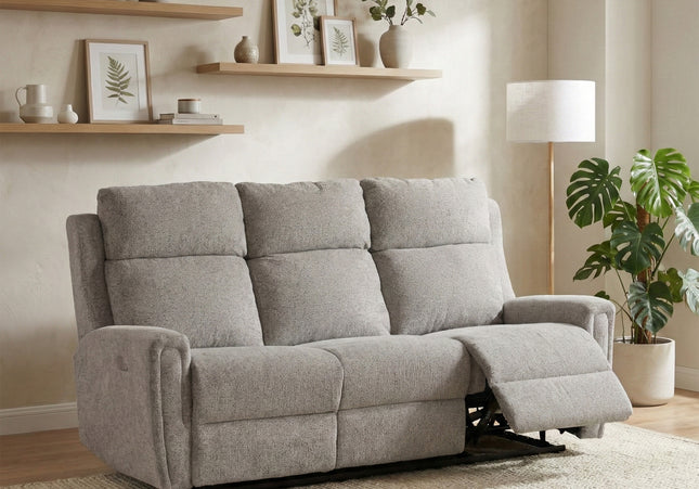 Mayfair 3 Seater + 2 Seater Fabric Electric Recliner Sofa Set – Ash