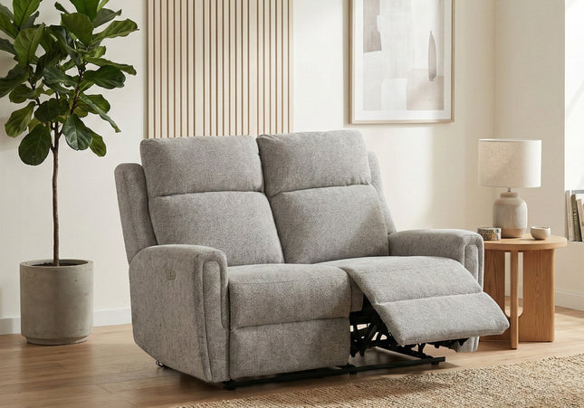 Mayfair 2 Seater Fabric Electric Recliner Sofa – Ash