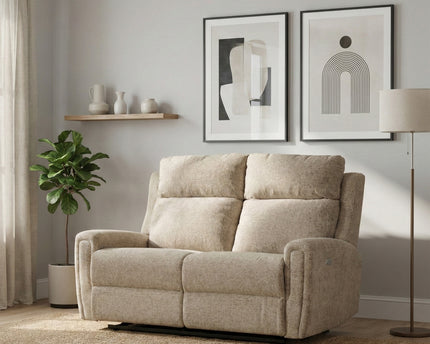Mayfair 2 Seater Fabric Electric Recliner Sofa – Beige
