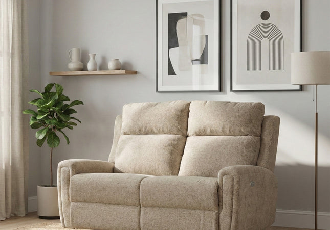 Mayfair 2 Seater Fabric Electric Recliner Sofa – Beige