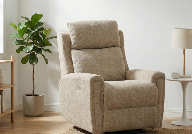 Mayfair Fabric Electric Recliner Armchair – Beige