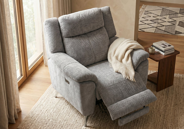 Monroe Fabric Electric Recliner Armchair – Ash