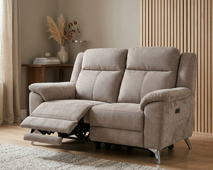 Monroe 2 Seater Fabric Electric Recliner Sofa – Fossil