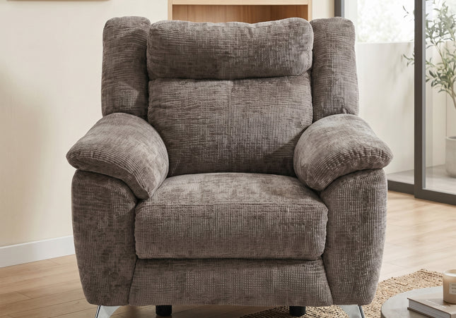 Monroe Fabric Electric Recliner Armchair – Stone
