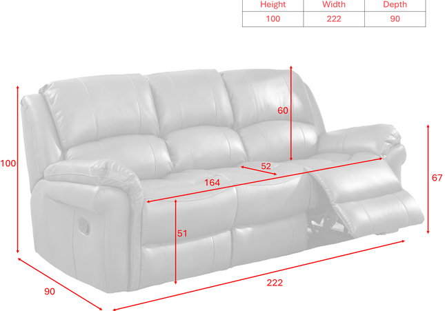 Farnham Leather Air 3 Seater Power Recliner Sofa – Tan