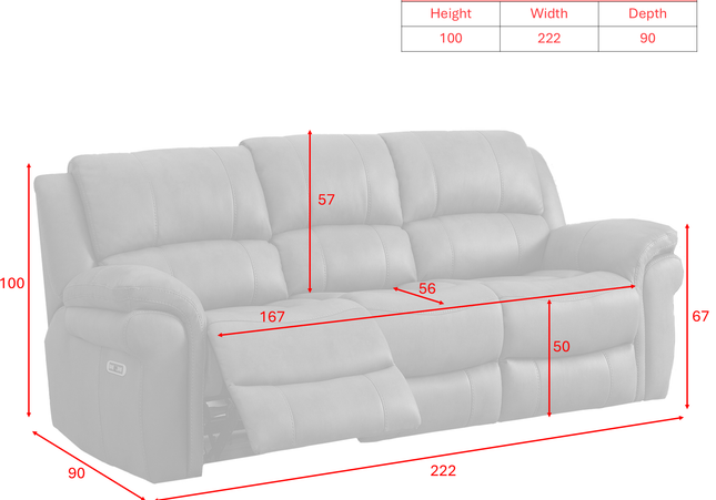 Farnham Ultra 3 Seater + Armchair + Armchair Fabric Power Recliner Sofa Set – Black