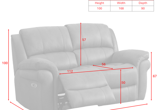 Farnham Ultra 2 Seater Fabric Power Recliner Sofa  – Tan