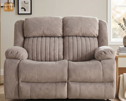 Morgan 2 Seater Fabric Electric Recliner Sofa – Taupe