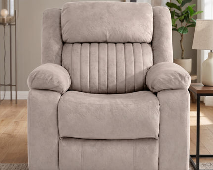 Morgan Fabric Electric Recliner Armchair – Taupe