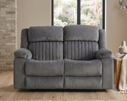 Morgan 2 Seater Fabric Electric Recliner Sofa – Slate Grey