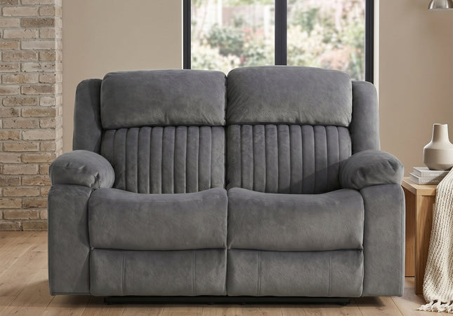 Morgan 2 Seater Fabric Electric Recliner Sofa – Slate Grey