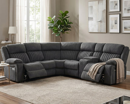 Morgan Power Recliner Corner Sofa in Slate Grey