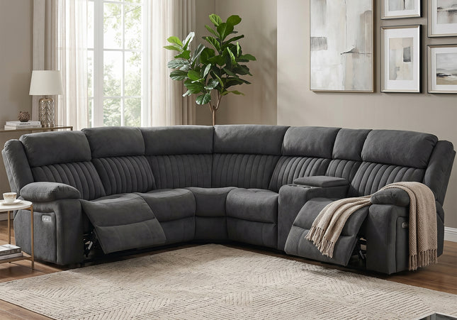Morgan Power Recliner Corner Sofa in Slate Grey