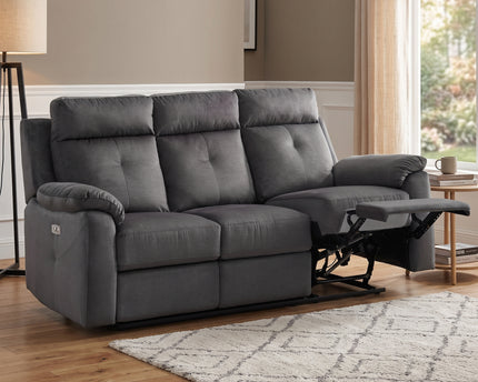 Palermo 3 Seater Fabric Electric Recliner Sofa – Anthracite