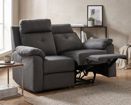 Palermo 2 Seater Fabric Electric Recliner Sofa – Anthracite