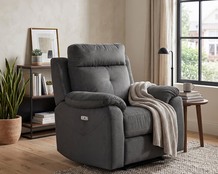 Palermo Fabric Electric Recliner Armchair – Anthracite