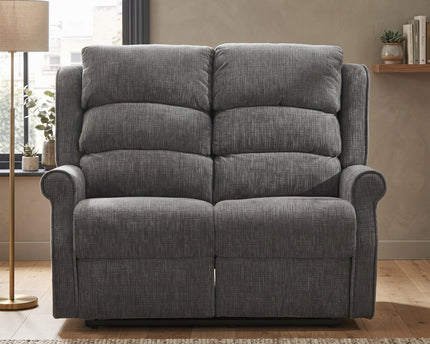 Regency 2 Seater Fabric Electric Recliner Sofa – Anthracite