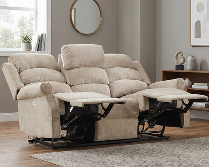Regency 3 Seater Fabric Electric Recliner Sofa – Rabbit