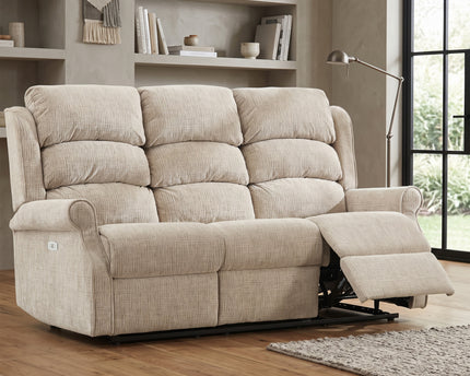 Regency 3 Seater Fabric Electric Recliner Sofa – Rabbit