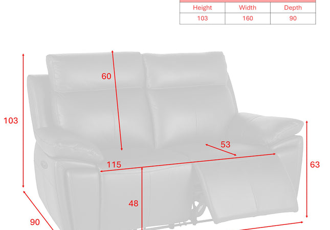 Ashby 2 Seater Power Recliner Sofa – Tan