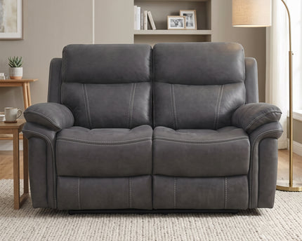 Richmond 2 Seater Fabric Electric Recliner Sofa – Charcoal
