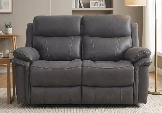 Richmond 2 Seater Fabric Electric Recliner Sofa – Charcoal