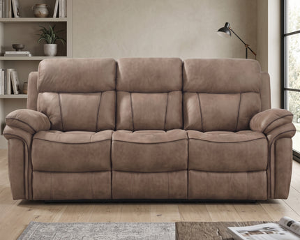 Richmond 3 Seater Fabric Electric Recliner Sofa – Sahara