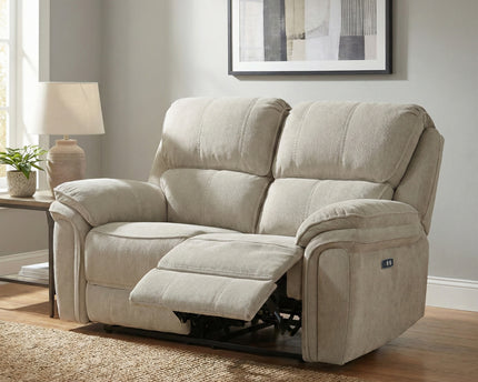 Westbury 3 Seater + 2 Seater Fabric Electric Recliner Sofa Set – Beige