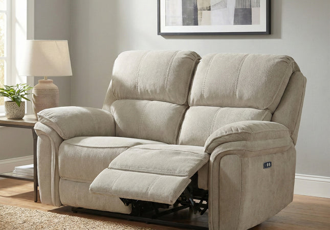 Westbury 3 Seater + 2 Seater Fabric Electric Recliner Sofa Set – Beige
